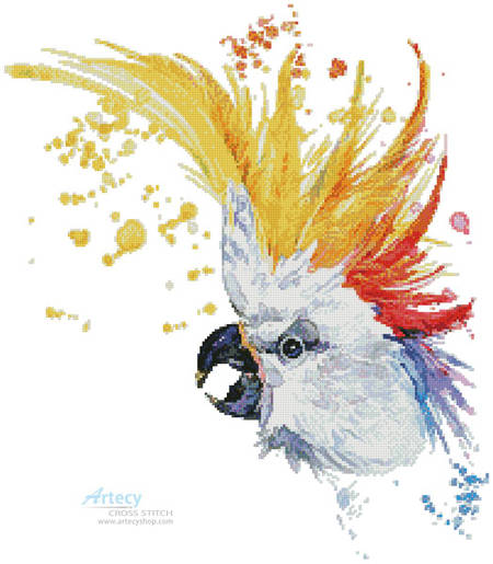 cross stitch pattern Watercolour Cockatoo