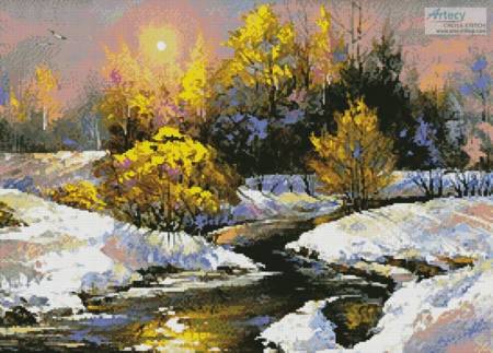cross stitch pattern Winter Landscape Painting