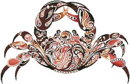 cross stitch pattern Abstract Crab