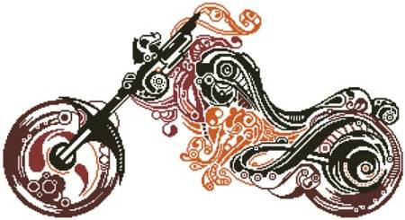 cross stitch pattern Abstract Motorbike