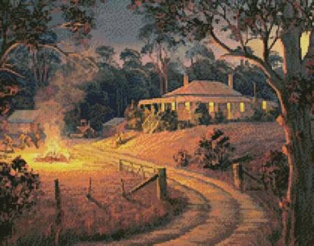 cross stitch pattern Bush Bonfire (Crop)