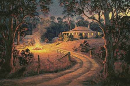 cross stitch pattern Bush Bonfire
