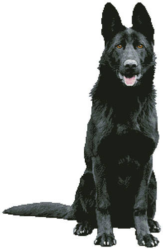 cross stitch pattern Black German Shepherd