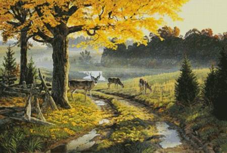 cross stitch pattern Bend Road