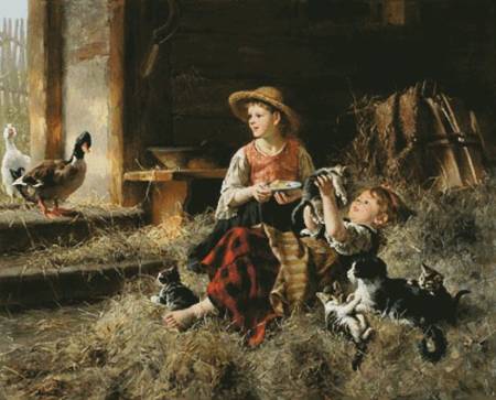 cross stitch pattern Calling on Farmyard Friends (Medium)