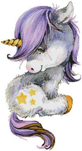 cross stitch pattern Cute Purple Unicorn