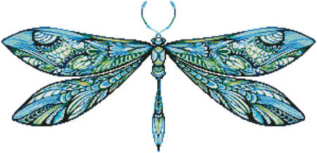cross stitch pattern Dragonfly (Blue)