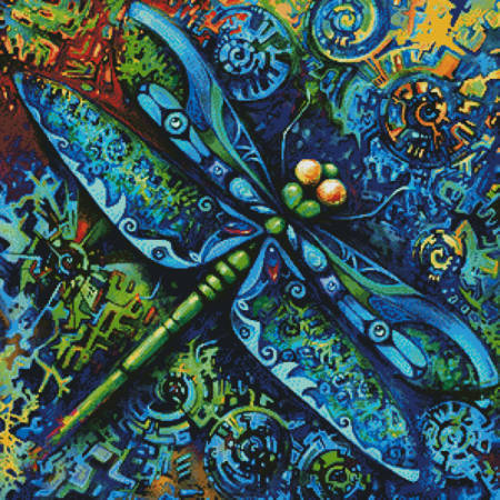 cross stitch pattern Dragonfly Painting