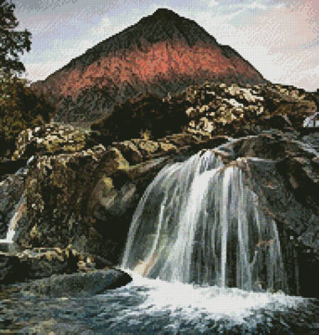 cross stitch pattern First Light on the Buachaille (Crop)