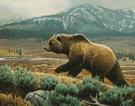 cross stitch pattern Grizzly (Crop)