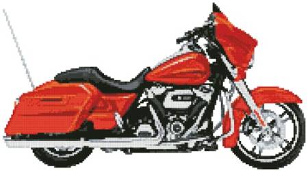 cross stitch pattern 2006 Harley Street Glide (Orange)