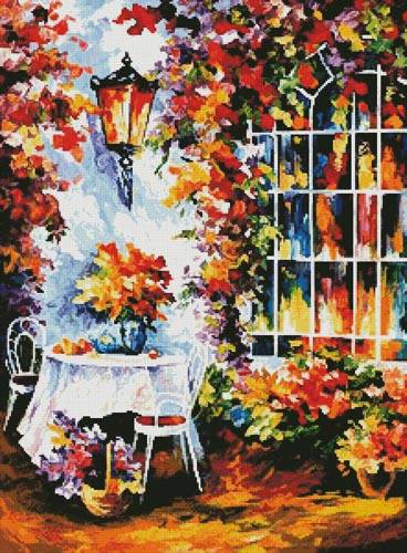 cross stitch pattern In the Garden Painting