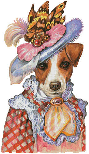 cross stitch pattern Jack Russell Mademoiselle