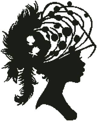 cross stitch pattern Lady Silhouette 10