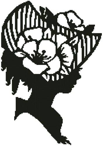 cross stitch pattern Lady Silhouette 11