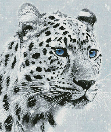 cross stitch pattern Leopard in Snow