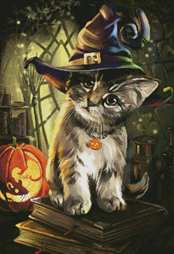 cross stitch pattern Magic Cat