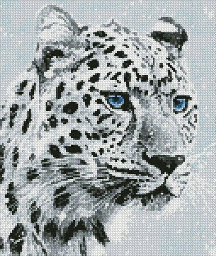 cross stitch pattern Mini Leopard in Snow