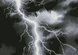 cross stitch pattern Mini Lightning Black and White