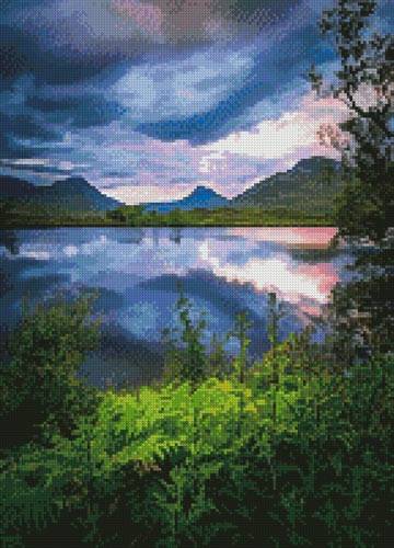 cross stitch pattern Mini Stac Pollaidh Sunset