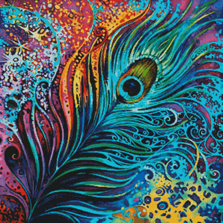 cross stitch pattern Peacock Feather