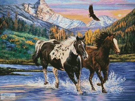 cross stitch pattern Running Free