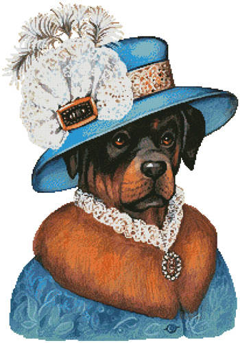 cross stitch pattern Rottie Madame