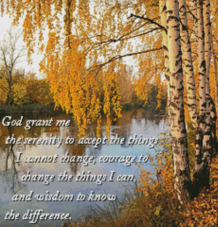 cross stitch pattern Serenity Birch Tree (Crop)