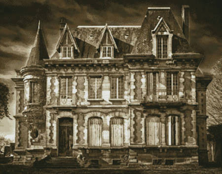 cross stitch pattern Spooky House