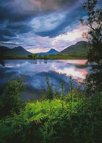 cross stitch pattern Stac Pollaidh Sunset