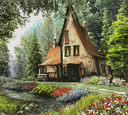 cross stitch pattern Toadstool Cottage (Crop)