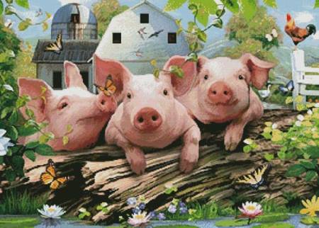 cross stitch pattern Three Little Pigs