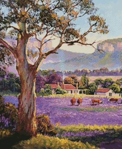 cross stitch pattern The Purple Paddock (Crop)