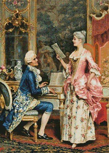 cross stitch pattern The Singing Lesson