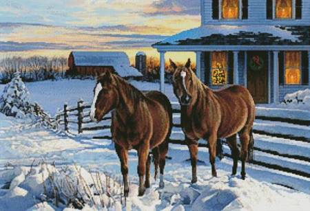 cross stitch pattern Winter Holiday