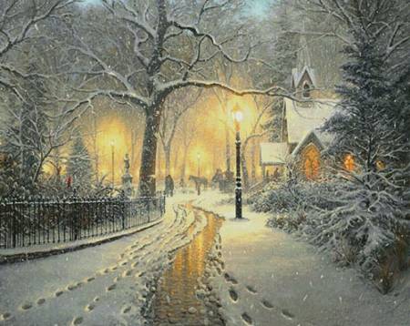 cross stitch pattern Winter Chapel (Large) 