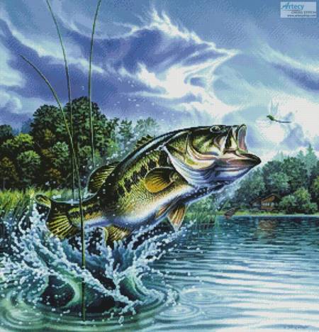cross stitch pattern Airborne Bass