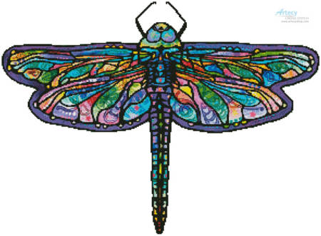 cross stitch pattern Abstract Dragonfly (No Background)