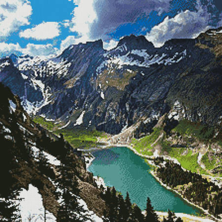 cross stitch pattern Alpstein Mountain
