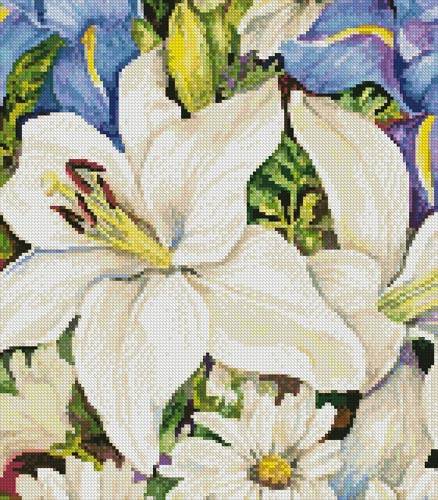 cross stitch pattern A Blue and White Mix (Crop)