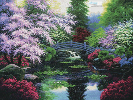 cross stitch pattern Bridge of Tranquility