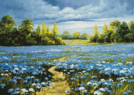 cross stitch pattern Blossoming Cornflowers