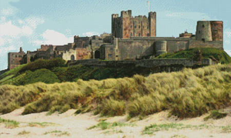 cross stitch pattern Bamburgh Castle