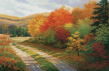 cross stitch pattern A Bend in the Road