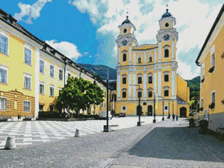cross stitch pattern Basilica St. Michael, Mondsee, Austria