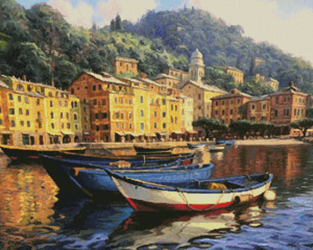 cross stitch pattern Boats of Portofino
