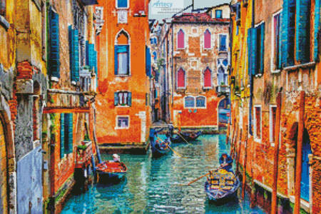 cross stitch pattern Colourful Venice Street