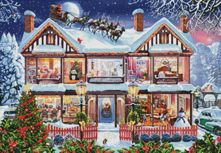 cross stitch pattern Christmas House 2