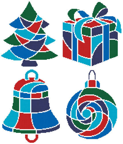 cross stitch pattern Christmas Icons 1