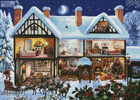 cross stitch pattern Christmas House 3